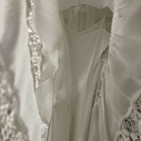 New York and company white lace boho tiered with slip dress size small - Picture 6 of 9